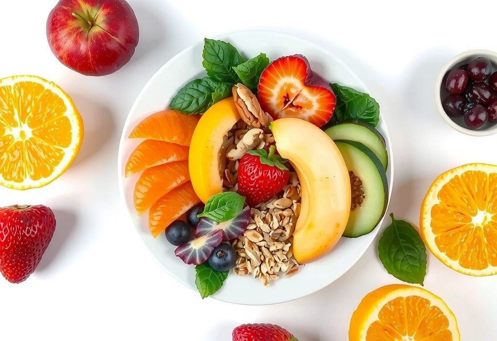 O farfurie plină cu alimente bogate în vitamine